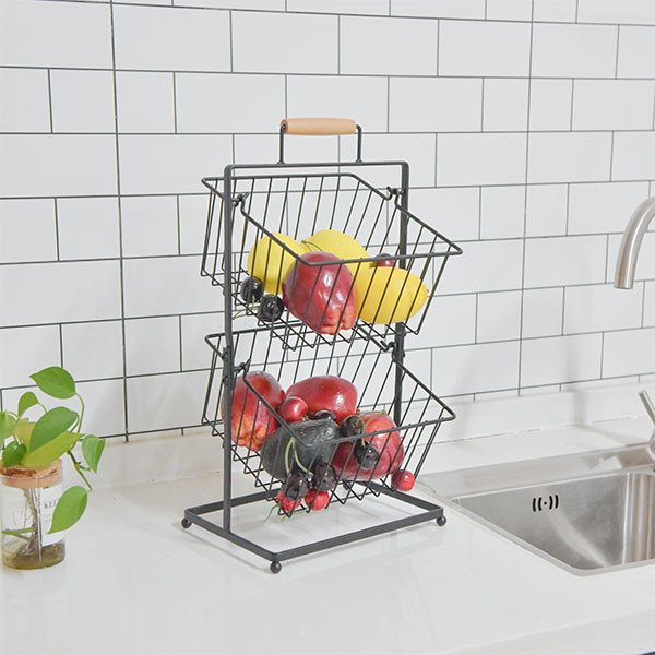 2-Tiers-Black-Matel-Fruit-Storages-Basket